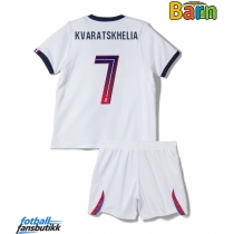 Paris Saint-Germain Khvicha Kvaratskhelia #7 Bortedraktsett Barn 2026-27 Kortermet (+ Korte bukser)